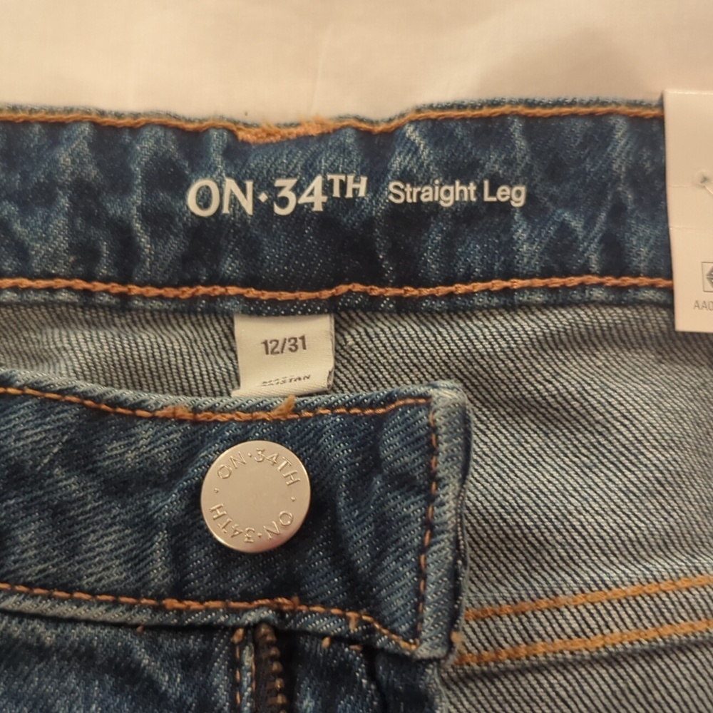 Women's On 34th high rise straight leg jean. Medium dark. Ntw - Picture 5 of 10